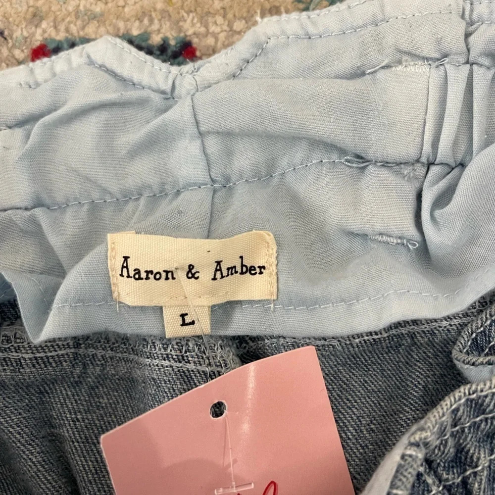NWT Aaron and Amber Women Vintage High Waisted Blue Jeans Size Large Mom Jeans - Picture 3 of 4
